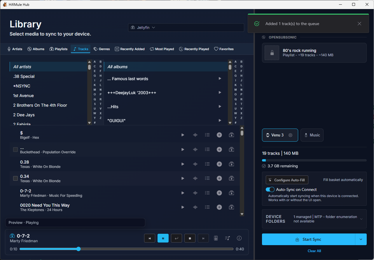 Previewing a track while preserving the main listening session